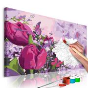 Malowanie po numerach - Obraz do samodzielnego malowania - Tulipany (łąka) (rozmiar 60x40) - miniaturka - grafika 1