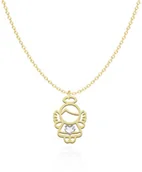 Biżuteria religijna - Pozłacany Naszyjnik Aniołek z kryształowym sercem - miniaturka - grafika 1