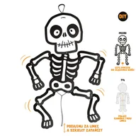 Balony i akcesoria - Wiszący szkielet Halloween Monsters 85cm 1 szt. DIY - miniaturka - grafika 1