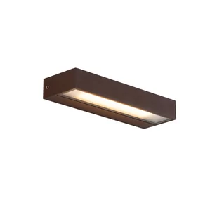 QAZQA Nowoczesna lampa ścienna rdzawo-brązowa z diodą LED IP65 - Hannah - Lampy ogrodowe - miniaturka - grafika 1