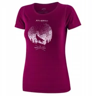Koszulki i topy damskie - SS1272W Koszulka damska z krótkim rękawem OUTDOOR WOOL PRO śliwkowy M - WILK 4 - miniaturka - grafika 1