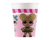 Zestawy szkolne - Kubeczki papierowe LOL Glitterati 200ml 8szt - Godan - miniaturka - grafika 1