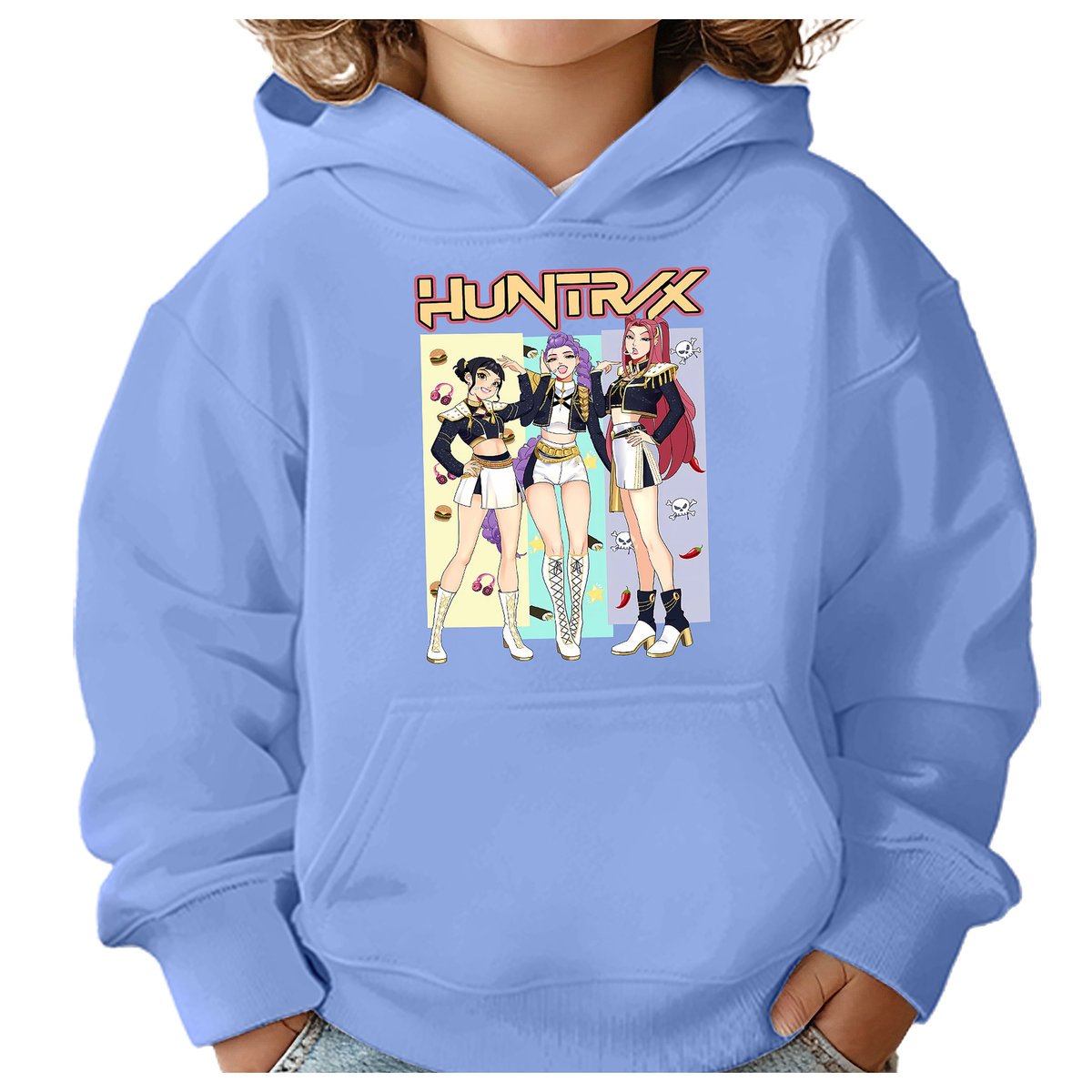 BLUZA DZIECIĘCA KPOP DEMON HUNTERS HUNTRIX 110-116 Z KAPTUREM BAWEŁNIANA