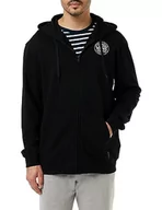 Bluzy męskie - Vans Męska bluza z kapturem oryginalny zamek błyskawiczny, czarna, S, Czarny, S - miniaturka - grafika 1