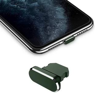 Nakładka ochronna Cadorabo do Apple iPhone w kolorze zielonym Zatyczka chroniąca przed kurzem Zatyczka portu ładowania - Etui i futerały do telefonów - miniaturka - grafika 1