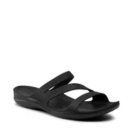 Klapki i japonki damskie - Crocs Klapki Swiftwater Sandal W 203998 Black/Black - miniaturka - grafika 1