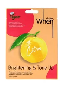 WHEN When Simply Maska na twarz w płacie rozjaśniająco tonizująca Citron 23ml - Maseczki do twarzy - miniaturka - grafika 1