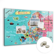 Tablice i flipcharty - Tablica Magnetyczna do Biura, 60x40 cm + Magnesy, Mapa europy - miniaturka - grafika 1