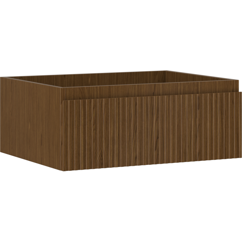 Mexen Rivel szafka łazienkowa podumywalkowa 60 cm, 1 szuflada, ryflowana , orzech - 91A20-06023-1-BF86