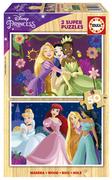Puzzle - Educa, Puzzle, Księżniczki z bajek Disneya (drewniane), 2 x 50 el. - miniaturka - grafika 1