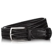 Plecaki - CZARNY PLECIONY PASEK MĘSKI PAOLO PERUZZI - miniaturka - grafika 1