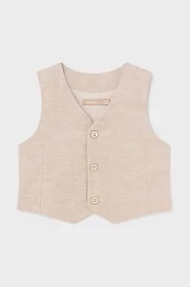 Bluzy dla chłopców - Mayoral kamizelka z domieszką lnu niemowlęca kolor szary - grafika 1