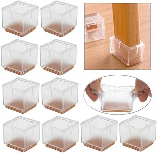 Silikonowe Ochraniacze na nogi krzesła z Filcem Komplet 16 szt 42-48 mm - Meble modułowe i akcesoria - miniaturka - grafika 1