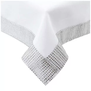 Łóżkoholicy Obrus Plamoodporny Diament Cyrkonia Biały 140x160 - Obrusy i serwetki - miniaturka - grafika 1