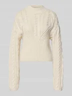 Swetry damskie - Sweter o kroju slim fit z efektem dzianiny model ‘Haysa’ - miniaturka - grafika 1