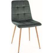 Krzesła - Signal Meble Krzeslo MILA D Velvet Dąb/Zielony Bluvel 78 Klasyczny Kuchnia/Jadalnia/Salon/Sypialnia - miniaturka - grafika 1
