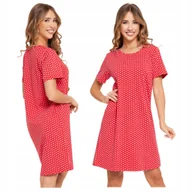 Bielizna nocna - Koszula Nocna Piżama Damska w Serduszka Krótki Rękaw Bawełniana S MORAJ - miniaturka - grafika 1