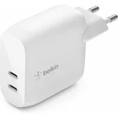 Ładowarki do telefonów - Belkin Ładowarka Charger 40W USB-C PowerDelivery 2x20W WCB006vfWH WCB006VFWH - miniaturka - grafika 1