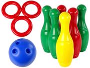 Zabawki i gry sportowe - Duże kolorowe Kręgle kula z otworami obręcze Serso - miniaturka - grafika 1