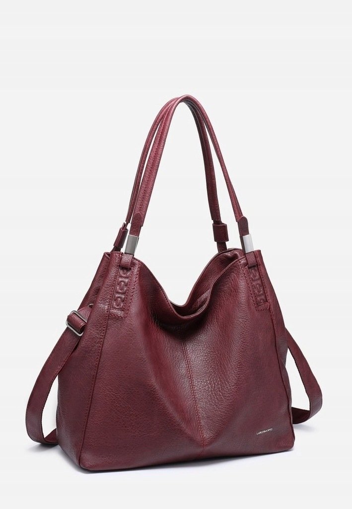 Pojemna Torebka Torba Damska Shopper LUIGISANTO Czerwona Format A4