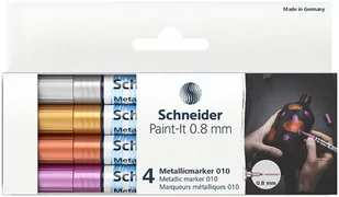 SCHNEIDER Marker akrylowy SCHNEIDER Paint-it A 2mm 4szt. metaliczny MAP.800 - Kredki, ołówki, pastele i pisaki - miniaturka - grafika 1