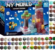 Klocki - KLOCKI MAGNETYCZNE MINECRAFT KLOCKI 87 ELEMENTÓW W TYM 2 FIGURKI - miniaturka - grafika 1
