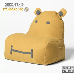 Pufa Siedzisko Hippo Soft - Żółta - Krzesełka i taborety dla dzieci - miniaturka - grafika 1