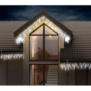 Lampki zewnętrzne kurtyna sople zwis 10/15/25 cm 520 LED zimny biały - Oświetlenie świąteczne - miniaturka - grafika 1