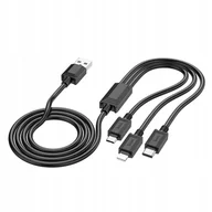 Kable USB - HOCO kabel 3w1 USB A do Lightning / Micro USB / Typ C 2A X74 1 m czarny - miniaturka - grafika 1