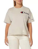 Koszulki i topy damskie - Champion Legacy American Classics W-Big Logo Light Cotton Jersey S-s Oversized Crewneck Koszulka damska, Srebrny Szary, XS - miniaturka - grafika 1