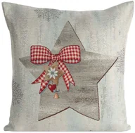 Pozostałe akcesoria świąteczne - Poszewka dekoracyjna 4545 cm gwiazda świąteczna popielata - miniaturka - grafika 1