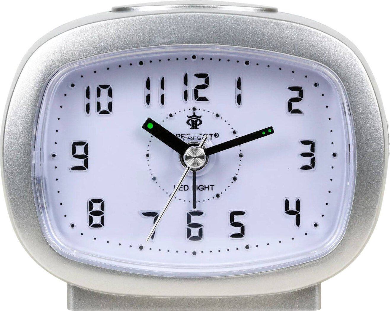 Perfect Budzik Perfect BB09007 srebrny 9,2 cm podświetlenie drzemka .