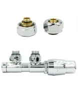 Zawory i kraniki - Zawór termostatyczny 50mm TWINS chrom prawy Pex - miniaturka - grafika 1