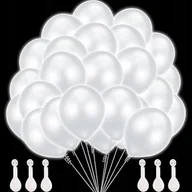 Balony i akcesoria - Białe Świecące Balony LED Świecą do 24 Godzin Zestaw 20 Sztuk na Imprezę - miniaturka - grafika 1