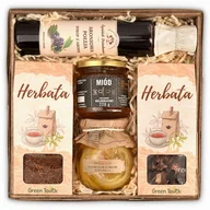 Zestawy upominkowe - Kosz Prezentowy Z Przetworami, Herbatą Rooibos I Hibiskusem - miniaturka - grafika 1