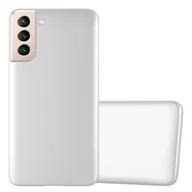 Etui i futerały do telefonów - Pokrowiec Do Samsung Galaxy S21 PLUS w METALLIC SREBRNY Etui TPU Silikon Obudowa Ochronny Case Cover Cadorabo - miniaturka - grafika 1