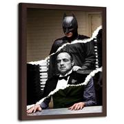 Plakaty - Plakat w ramie brązowej FEEBY Batman i ojciec chrzestny kolaż, 70x100 cm - miniaturka - grafika 1