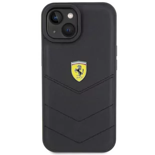 Ferrari FEHCP15SRDUK iPhone 15 6.1" czarny/black hardcase Quilted Metal Logo - Etui i futerały do telefonów - miniaturka - grafika 3