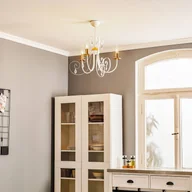 Lampy sufitowe - EMIBIG LIGHTING Żyrandol Foreman 3 3-punktowy, biało-miedziany - miniaturka - grafika 1