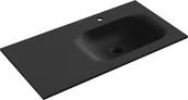 Umywalki - Mexen Vela umywalka wpuszczana w blat prawa 101 x 46,5 cm, czarna mat - 25231071P - miniaturka - grafika 1