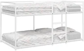 Łóżka dla dzieci i młodzieży - vidaXL Łóżko piętrowe bez materaca, białe, 80x200 cm, stal - miniaturka - grafika 1