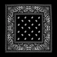 Apaszki i szaliki damskie - Bandana bandama bandamka chusta czarna paisley - miniaturka - grafika 1