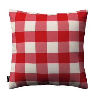 Dekoria Poszewka Kinga na poduszkę czerwono biała krata 5,5x5,5cm) 60 × 60 cm Quadro 105-136-18 - Poszewki na poduszki - miniaturka - grafika 1