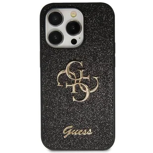 Etui Guess GUHCP13XHG4SGK na iPhone 13 Pro Max 6.7" - czarne Glitter Script Big 4G - Etui i futerały do telefonów - miniaturka - grafika 1