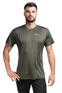 Koszulka puez melange dry ss tee-dark olive melange - SALEWA - Koszulki i topy damskie - miniaturka - grafika 1