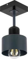Lampy sufitowe - Antracytowo-czarna lampa sufitowa, jednopunktowy spot DAN10x10SC z drewna i metalu E27 - miniaturka - grafika 1
