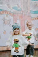 Koszulki dla chłopców - T-shirt oversize Bart Teddy cream - miniaturka - grafika 1