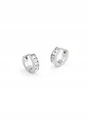 Kolczyki - Srebrne kolczyki Guess HUGGIE ME kółka koła z kryształami JUBE03134JW - miniaturka - grafika 1