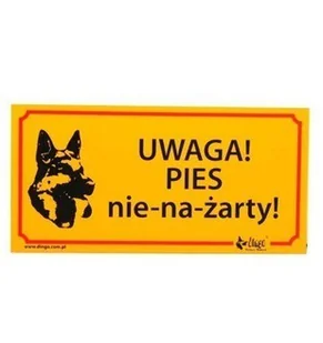 Dingo Tabliczka ostrzegawcza Uwaga! Pies nie-na-żarty! 13085 - Pozostałe akcesoria dla psów - miniaturka - grafika 2