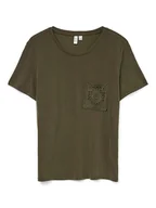 Koszulki i topy damskie - Vero Moda Koszulka w kolorze khaki - miniaturka - grafika 1